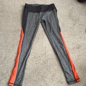 Gray and Orange Leggings size Small